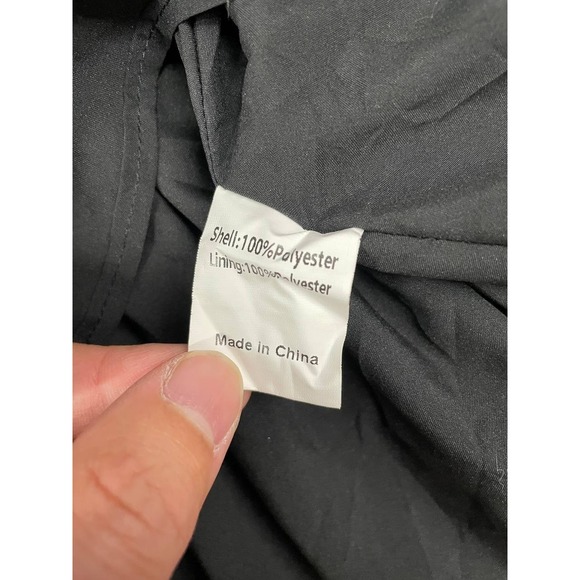 Allegra K Collared Shirt Dress Womens‎ Large Black Floral Whimsigoth - Picture 5 of 10